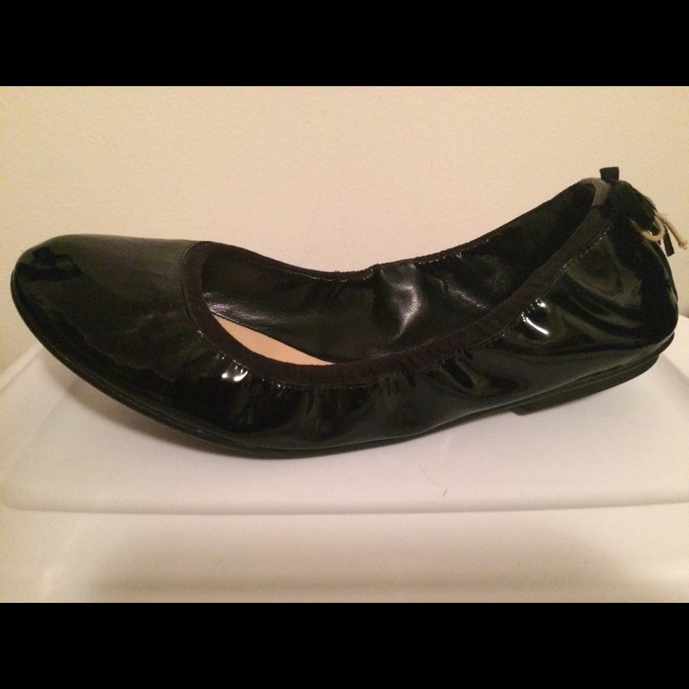 COLE HAAN  black patent ballet flats
