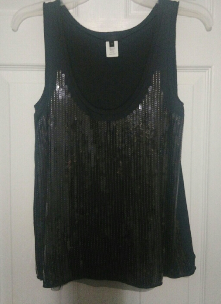 Women's J. Crew Collection Sequin Black Top XS