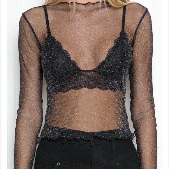 Black Rene glitter top - Picture 5 of 6