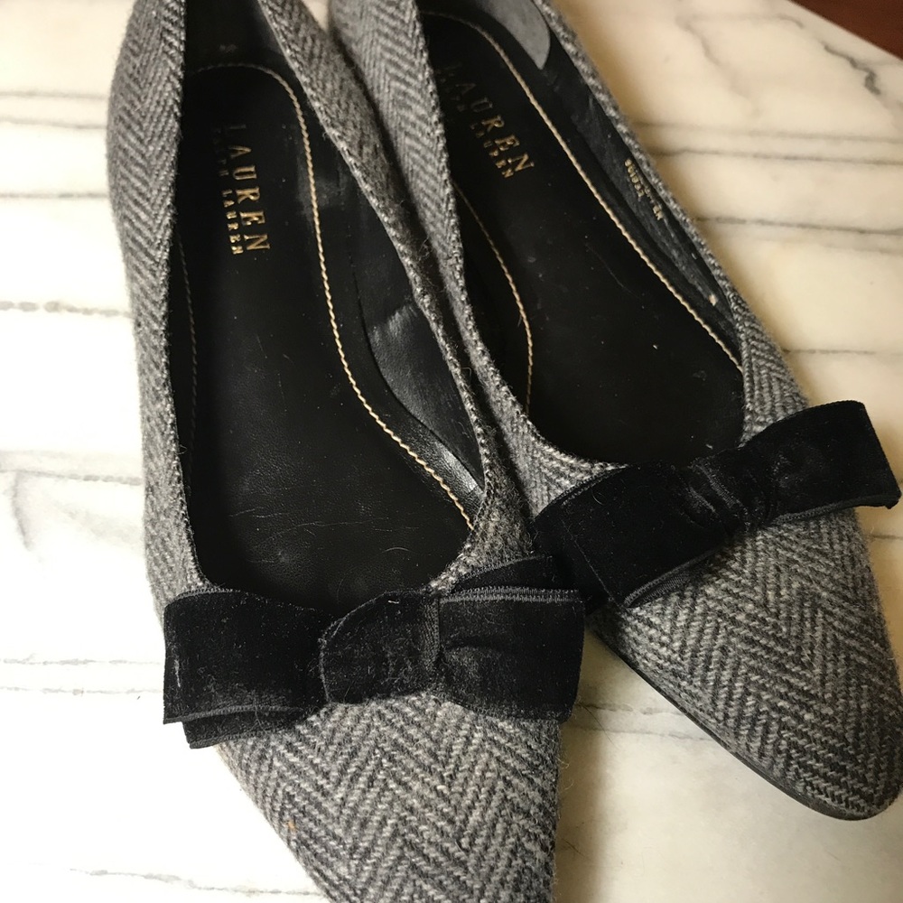 Ralph Lauren Kitten Heels Gretchen Wool Tweed