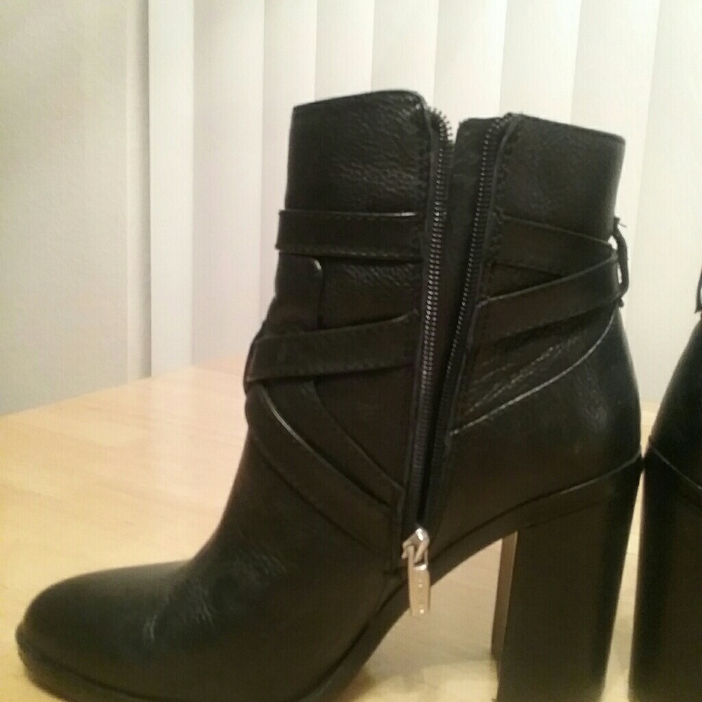 Vince Camuto Black Leather Granville Ankle Boots