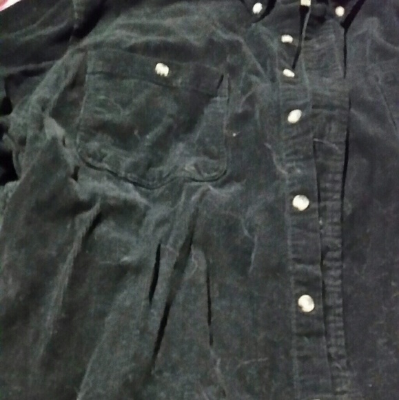 Mens brand new black corduroy shirt, front pockets - Picture 2 of 3