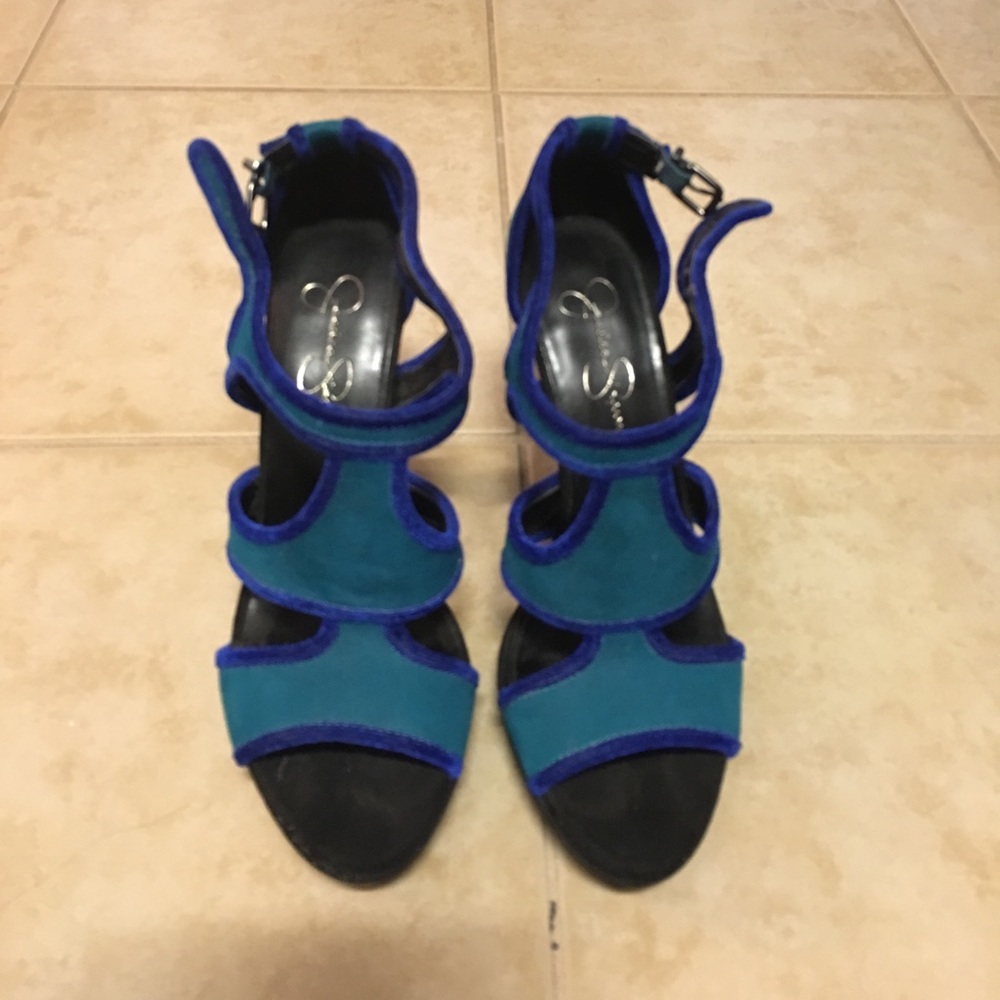 Jessica Simpson two tone sandal blue and green