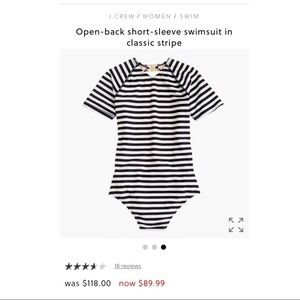 NWOT Classic Stripe Open Back Swimsuit