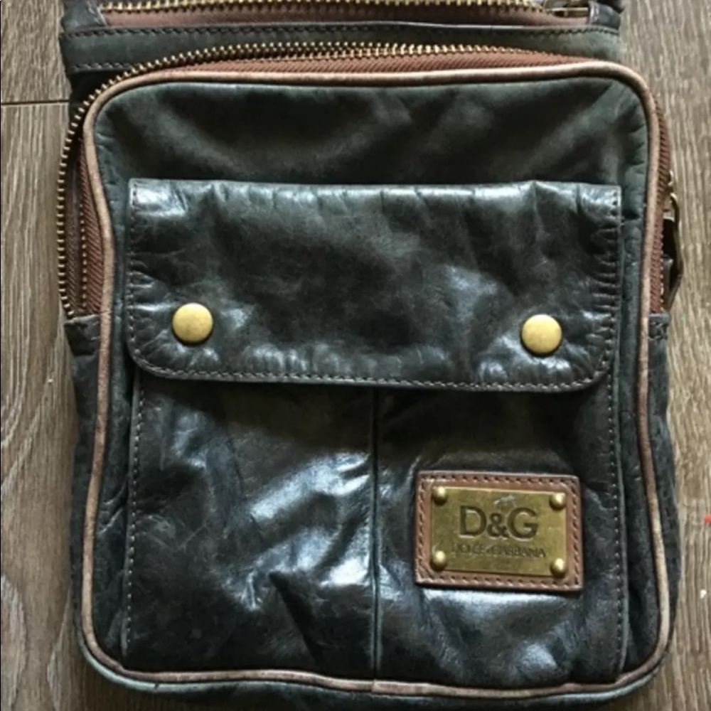 D&G shoulder bag faded style brown leather