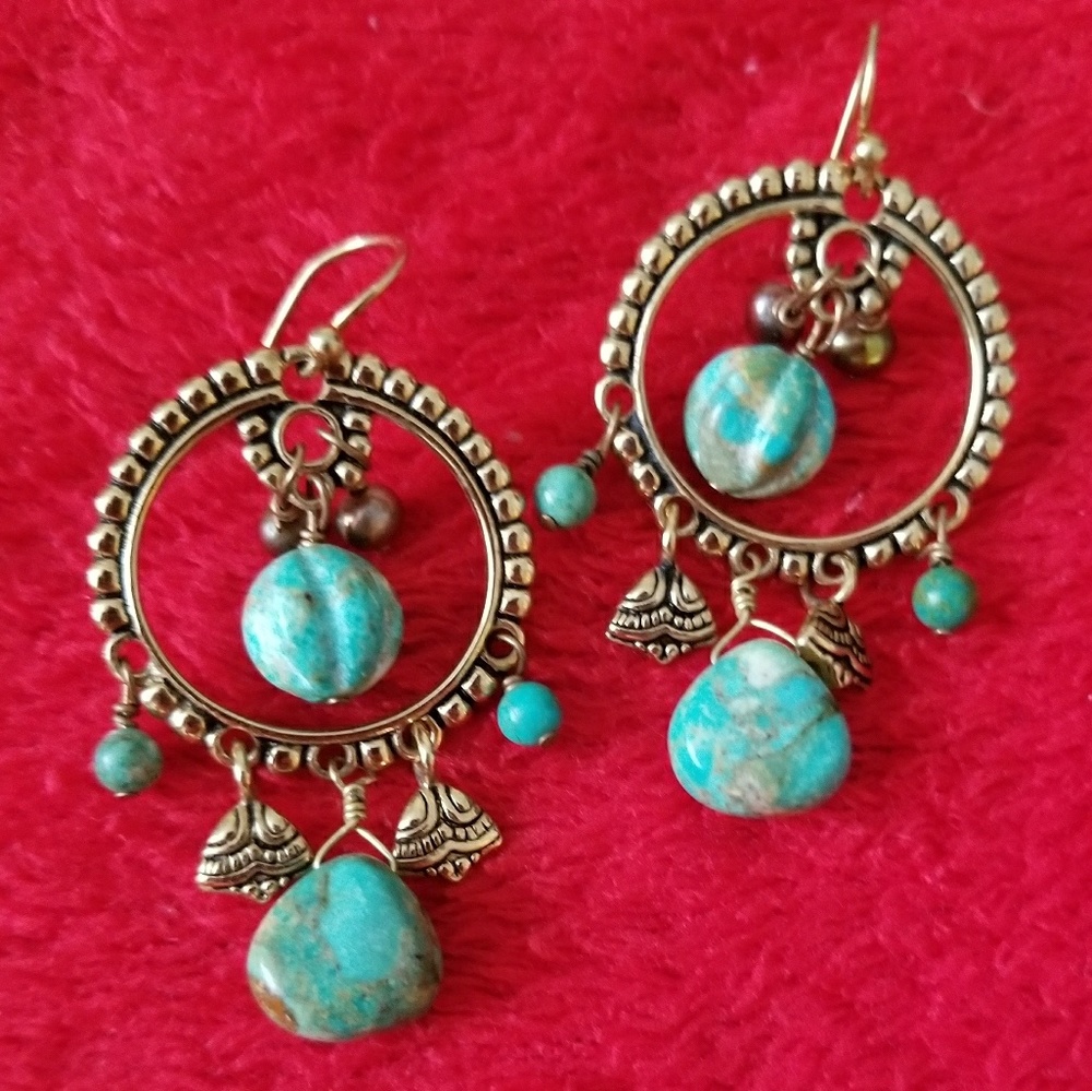 Genuine turquoise earrings