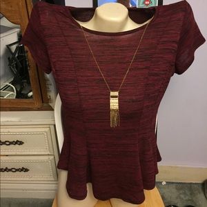 Burgundy Peplum Top