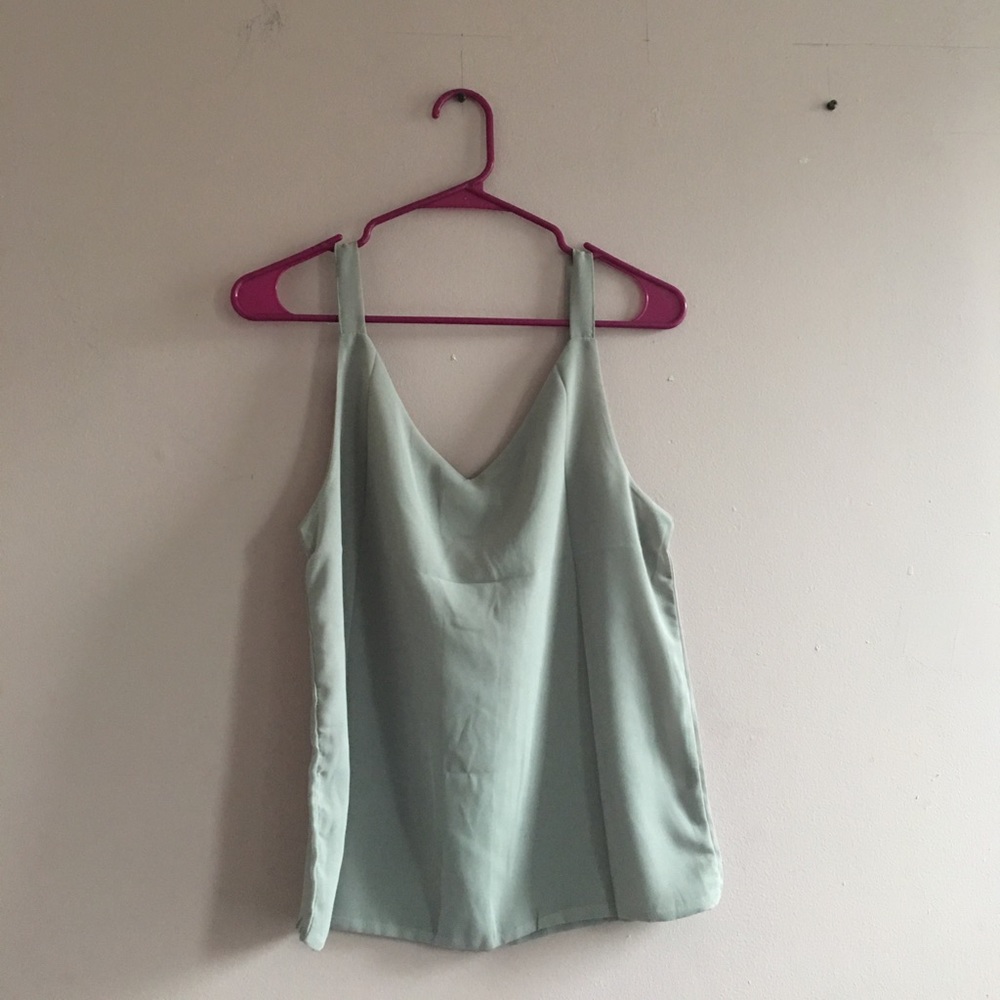 Gray chiffon tank