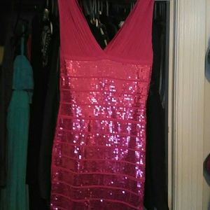 WOW Couture Hot Pink Sequin Bodycon Dress