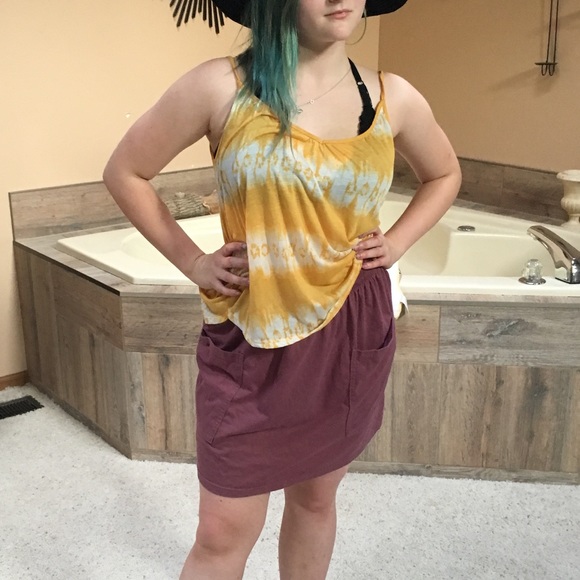 H&m yellow tie-dye tank top - Picture 1 of 5