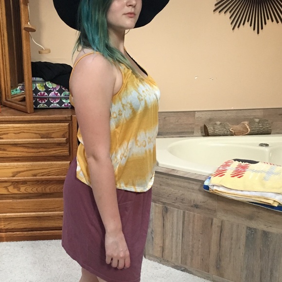 H&m yellow tie-dye tank top - Picture 2 of 5