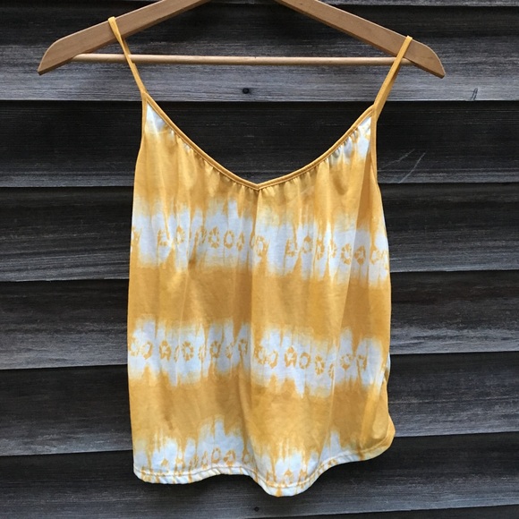 H&m yellow tie-dye tank top - Picture 4 of 5