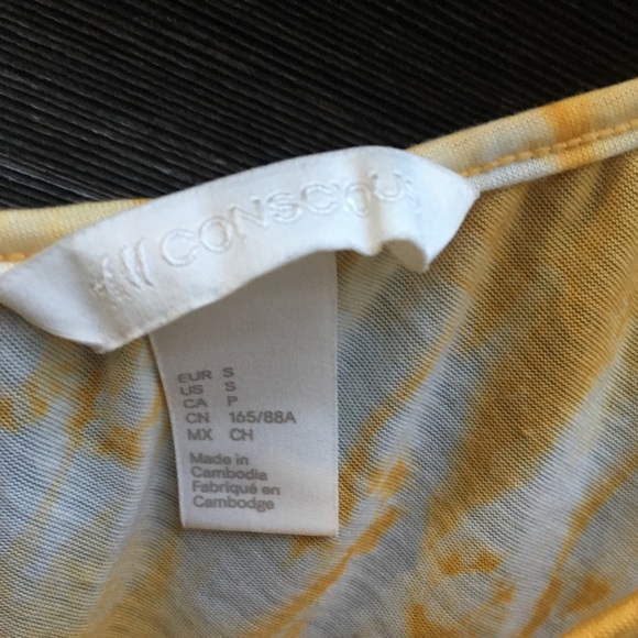 H&m yellow tie-dye tank top - Picture 5 of 5