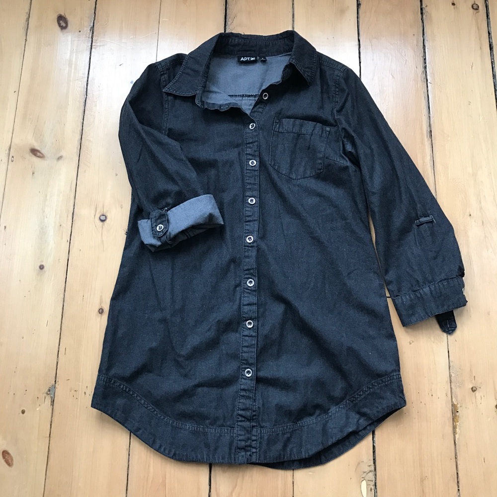 Black denim tunic