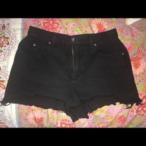 Liz Claiborne high waisted black denim shorts