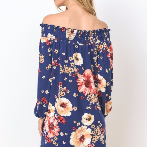 Gilli brand Blue floral off shoulder dress, New, - Picture 3 of 3