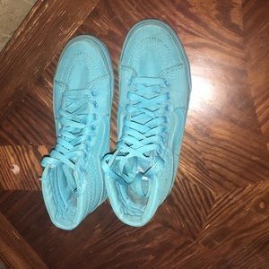 The light blue vans
