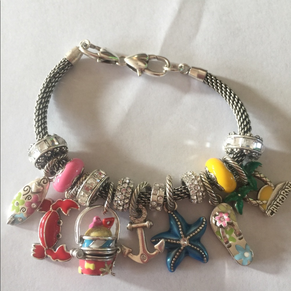 Brighton charm bracelet with summer beach charms.