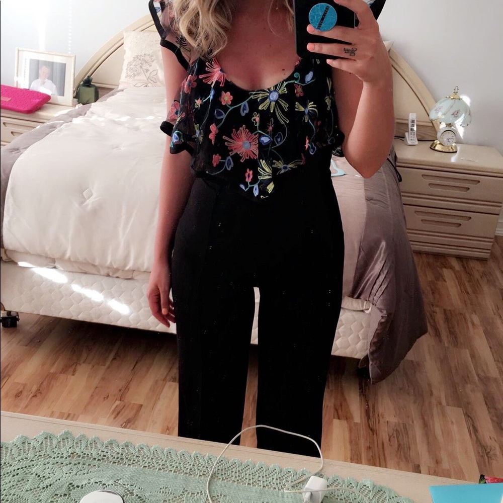 Floral top jumpsuit