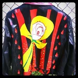 Leather motorcycle jacket