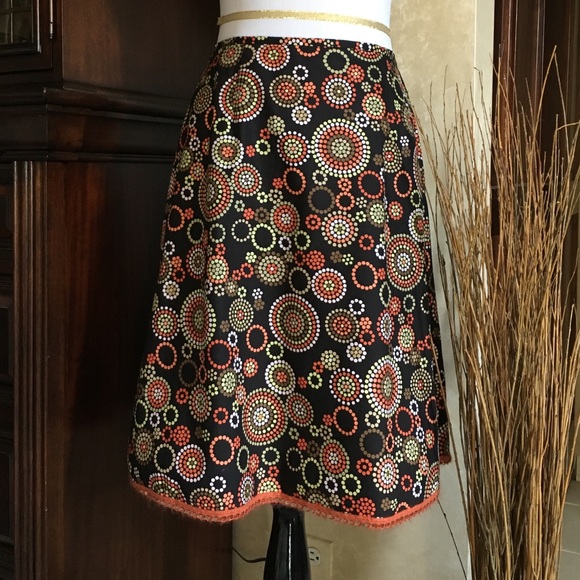 Talbots Dresses & Skirts - Talbots black circle patterned midi skirt