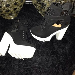 Black & white Platform Boots