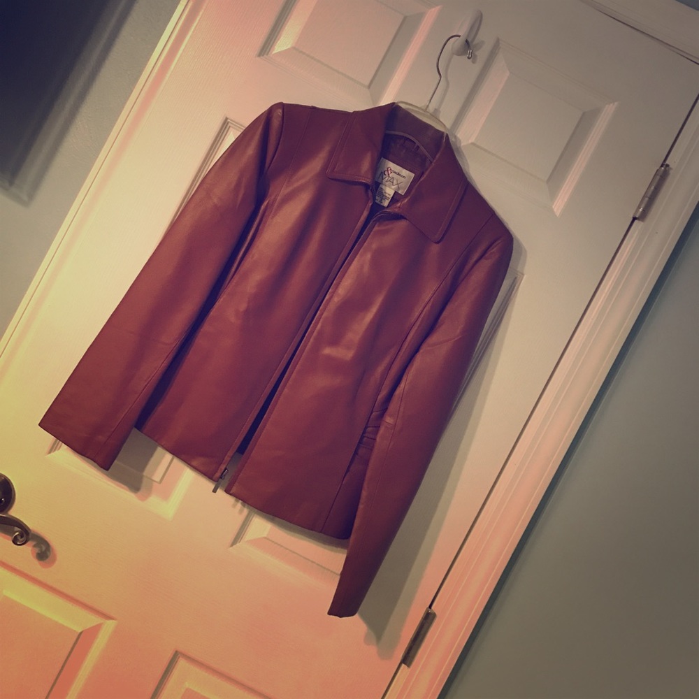 Madison & Max Brown Leather Jacket. NWOT ‼️