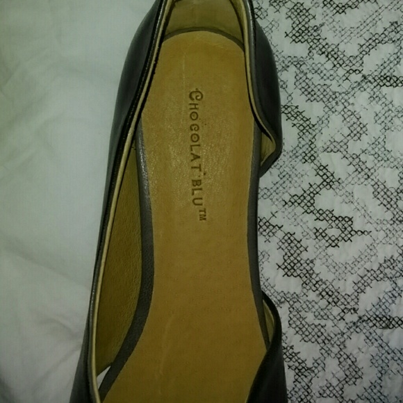 charcoal grey leather flats by Chocolate Blu. - Picture 2 of 3