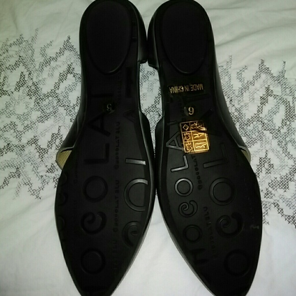 charcoal grey leather flats by Chocolate Blu. - Picture 3 of 3