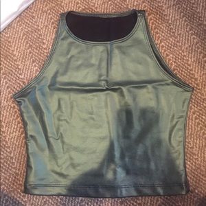 Metallic green crop top