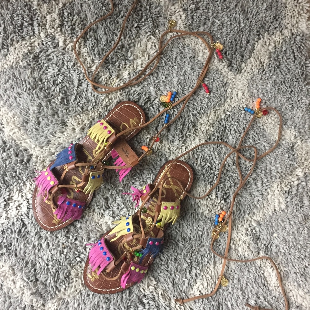 NEW Sam Edelman Liora fringe charmed gladiators - Picture 2 of 5
