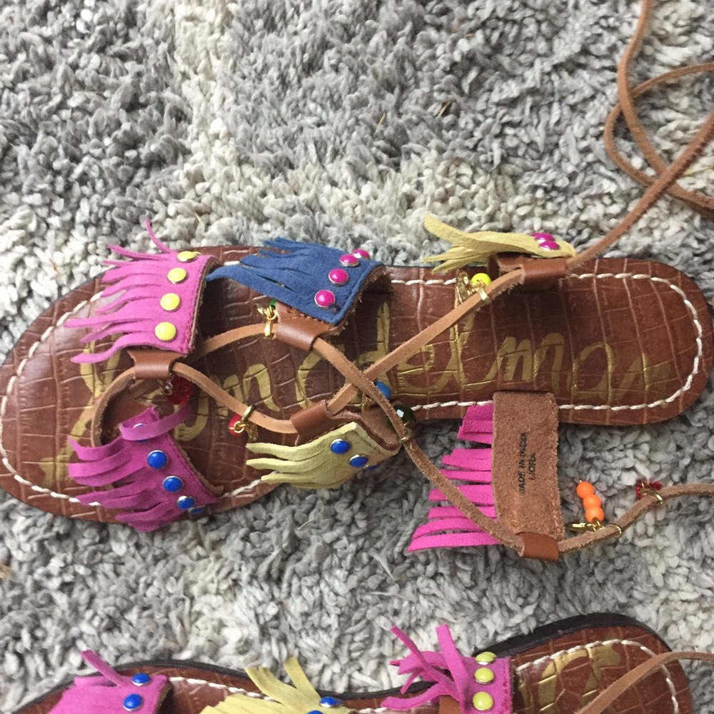 NEW Sam Edelman Liora fringe charmed gladiators - Picture 3 of 5