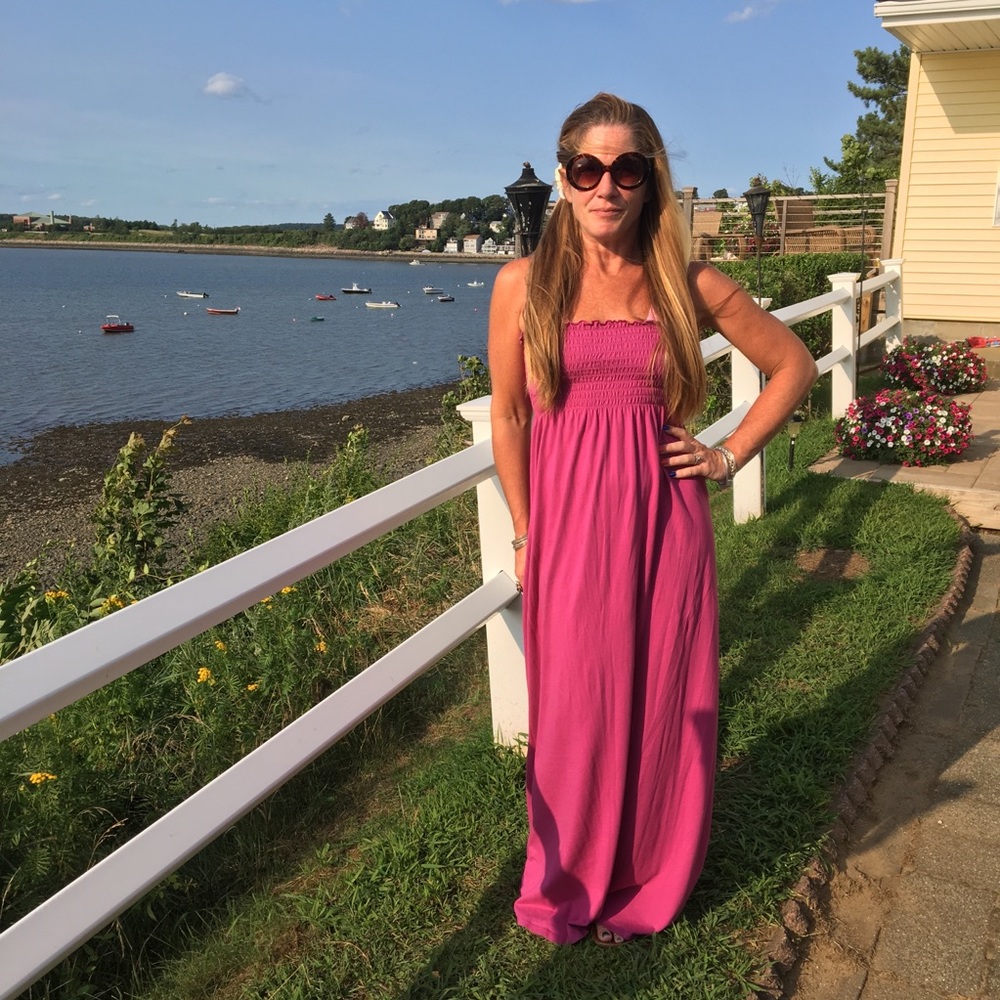 Strapless beach maxidress
