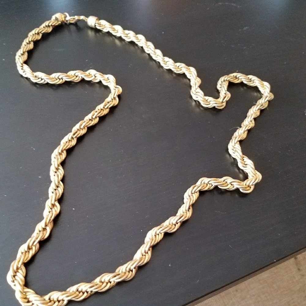 Fake gold rope necklace