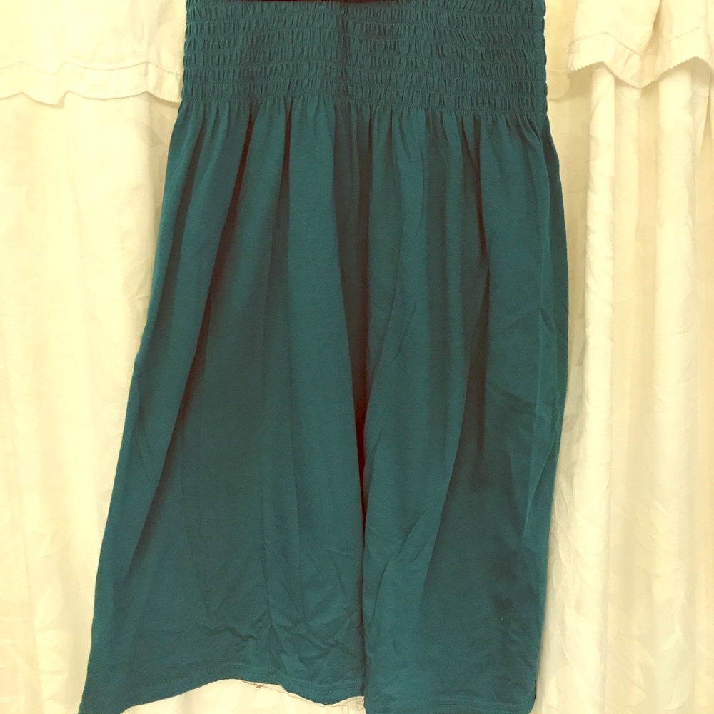 Smocked strapless cotton dress