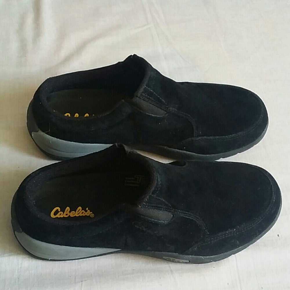 Cabela's Clogs Shoes Black 6.5 M Suede Leather