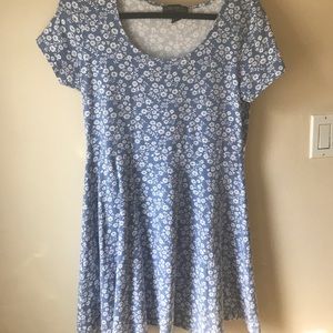 Forever 21 Plus Blue & White Floral Skater Dress