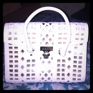 🚫Sold🚫 Bebe White and gold handbag