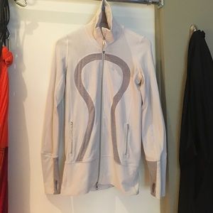 White lululemon zip up mock neck Luon jacket