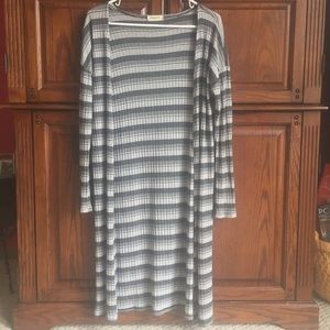 Salt and Pepper Duster Cardigan Long Sleeve