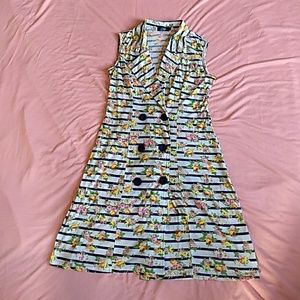 Striped Floral sleeveless dress