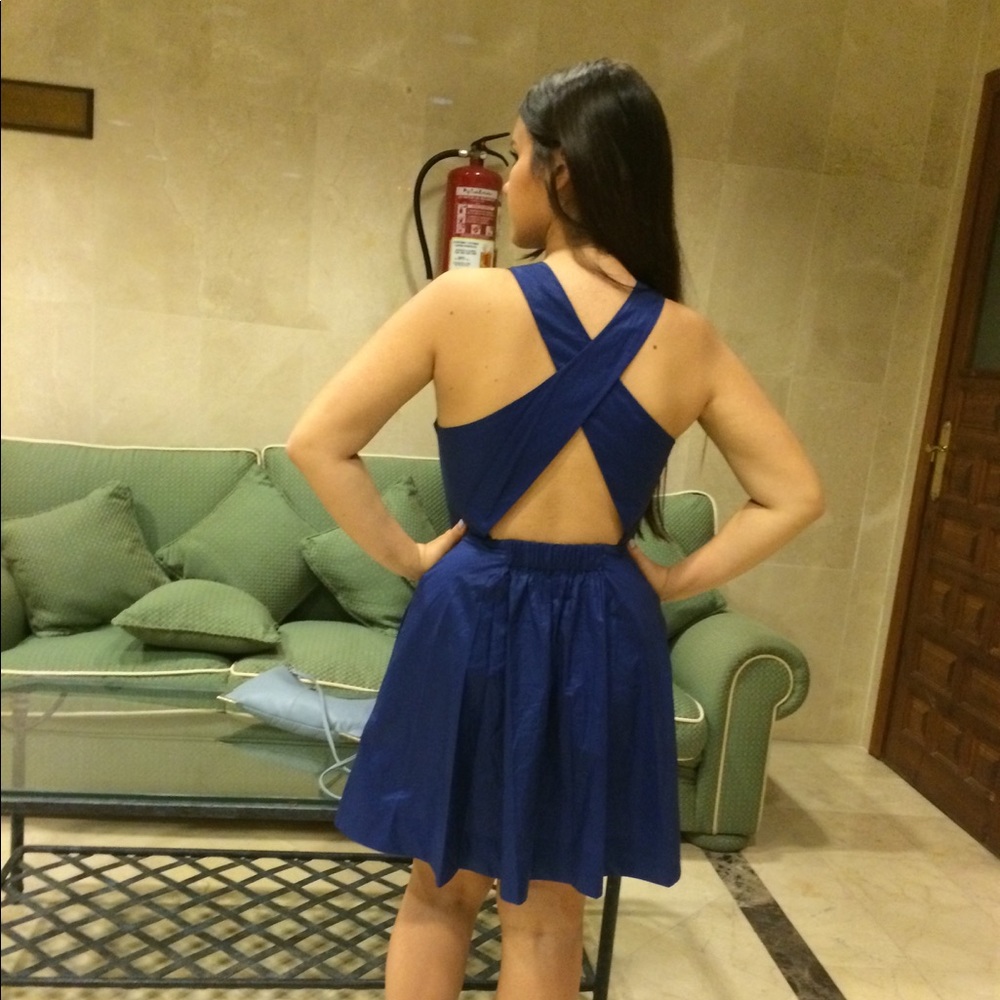Royal blue cross back dress