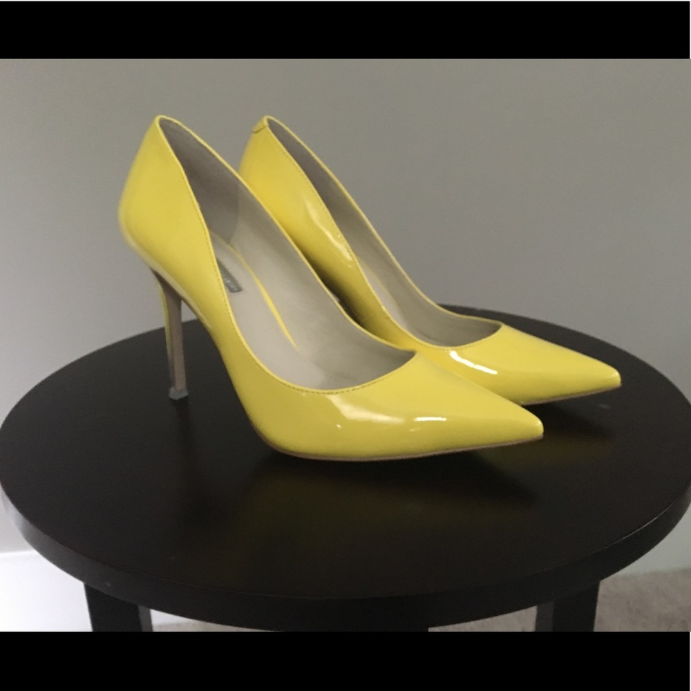 Yellow Patent Leather BCBGeneration Heels. 7.5