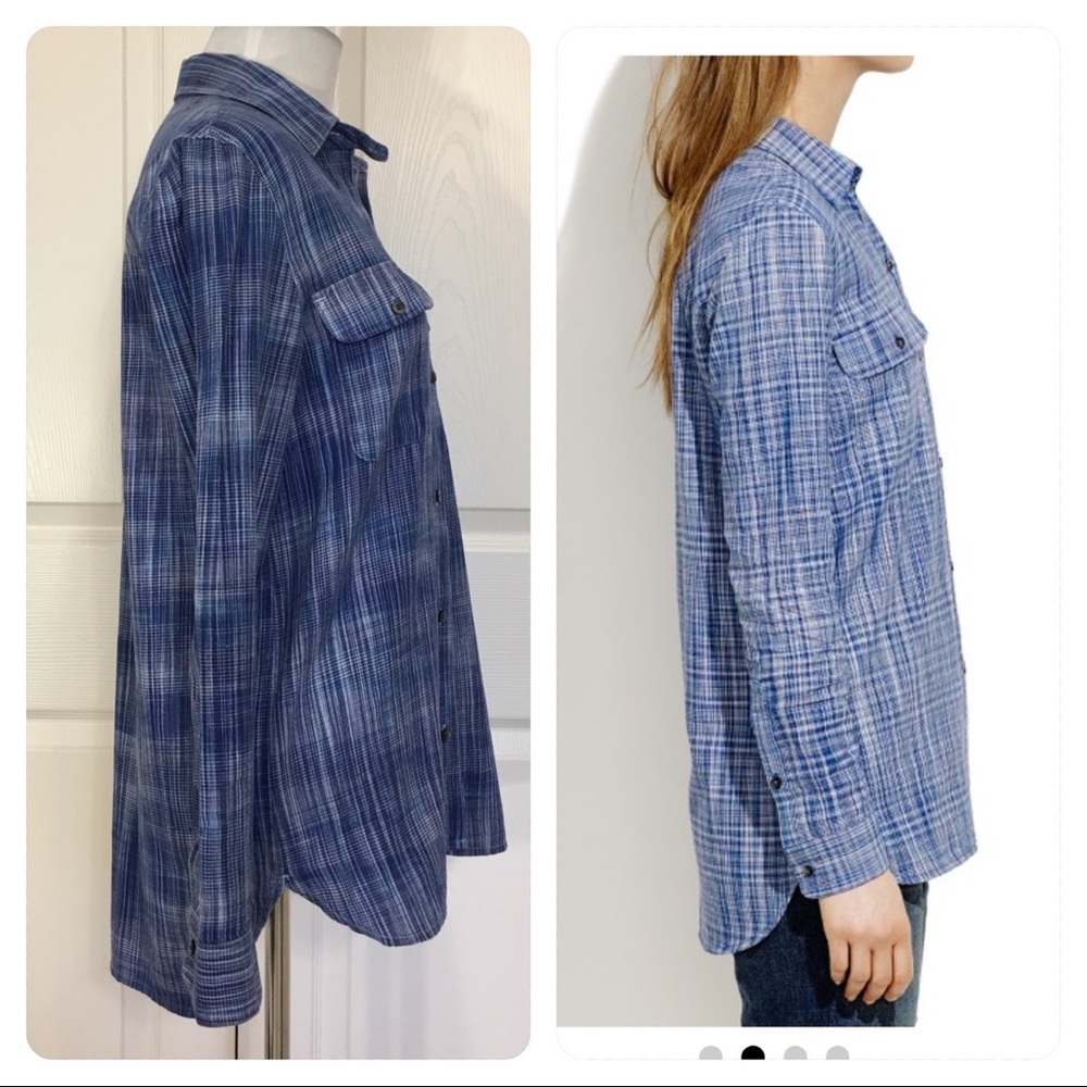 Madewell ex-boyfriend shirt in indigo weave - Picture 3 of 6