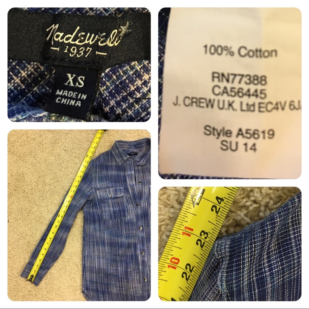 Madewell ex-boyfriend shirt in indigo weave - Picture 5 of 6