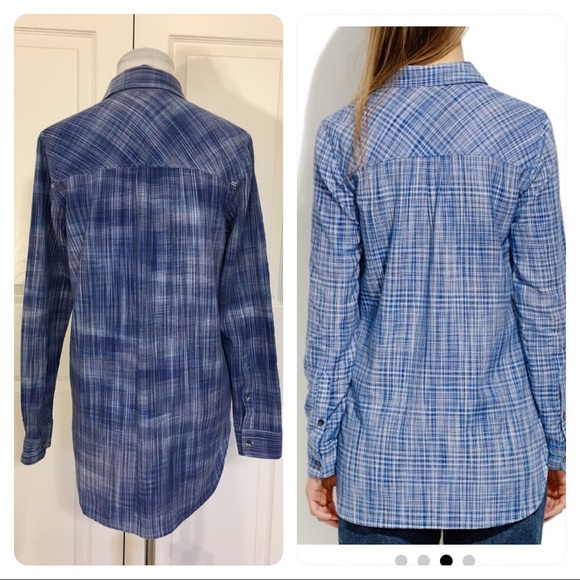 Madewell ex-boyfriend shirt in indigo weave - Picture 2 of 6