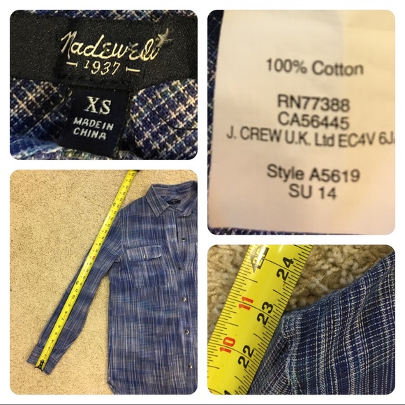 Madewell ex-boyfriend shirt in indigo weave - Picture 5 of 6