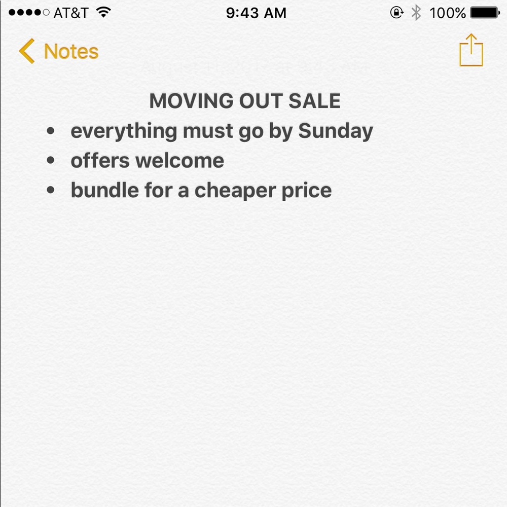 Move out sale