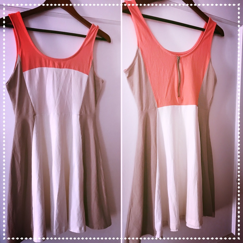 Express Color blocked Skater dress