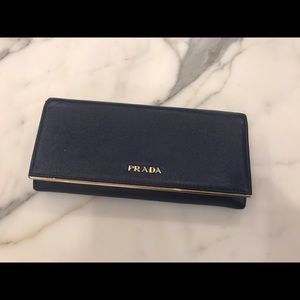 ❌🚫SOLD❌🚫Prada blue wallet 7.5"X4" AUTHENTIC